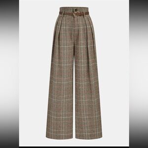 Commense Checkered Wide-Leg Pants